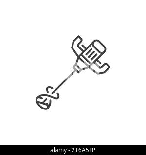 Electrical Concrete Hand Mixer or Mortar mixer vector concept icon or symbol in thin line style Stock Vector