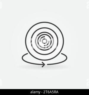 360 degree video camera outline vector minimal icon or design element Stock Vector