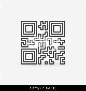 QR - Quick Response Code vector concept icon or symbol in thin line style Stock Vector