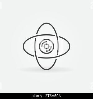 360 camera outline concept minimal vector icon or design element Stock Vector