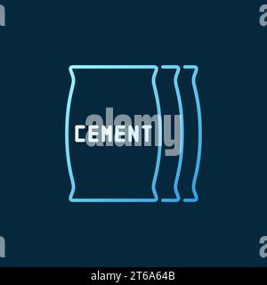 Cement Bags vector colored icon or symbol in thin line style on dark background Stock Vector