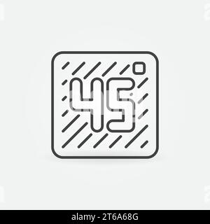 45 degree vector concept icon or sign in outline style Stock Vector