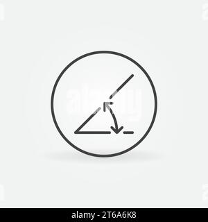 45 Degrees Angle in circle outline vector concept icon or design element Stock Vector