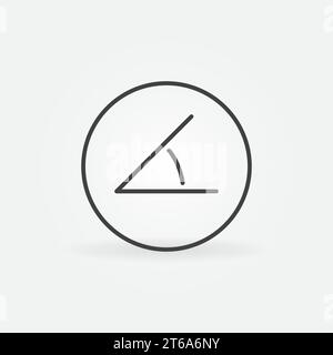 45 degrees angle in circle vector concept outline icon or logo element Stock Vector