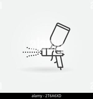 Car Paint Spray Gun linear vector concept icon or logo element Stock Vector