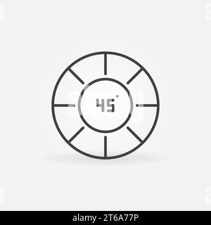 Circle and 45 Degrees outline vector concept icon or design element Stock Vector