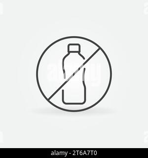 Not Allowed Plastic Bottle vector thin line concept icon or design element Stock Vector