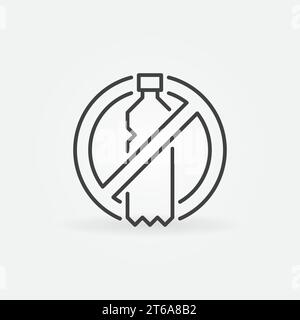 Water Bottle Stop Warning linear vector concept icon or logo element Stock Vector