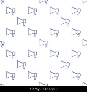Megaphone vector minimal seamless pattern with white background Stock Vector