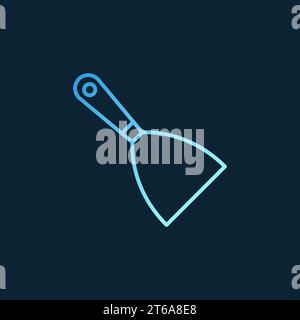 Spatula vector blue linear icon or symbol on dark background Stock Vector