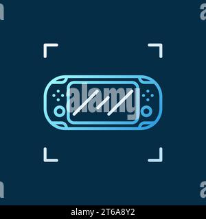 Handheld Game Console vector linear concept colored icon on dark background Stock Vector