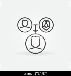 Human Face Recognition Technology linear vector concept icon or logo element Stock Vector