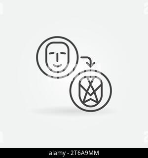 deepfake human face icon vector outline illustration Stock Vector Image ...