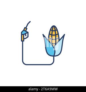Corn Biofuel vector concept colored icon or logo element Stock Vector