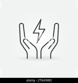 Save Energy vector concept icon or sign in outline style Stock Vector