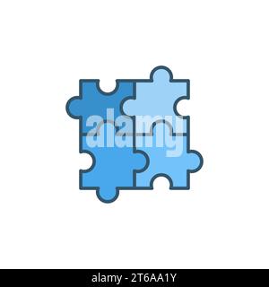 Four Puzzle Pieces vector concept icon or logo element Stock Vector ...
