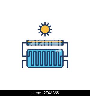 Solar Heating colored icon. Solar Water Heater vector concept modern sign Stock Vector