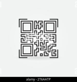 Quick Response Code linear icon. QR vector concept outline sign Stock Vector
