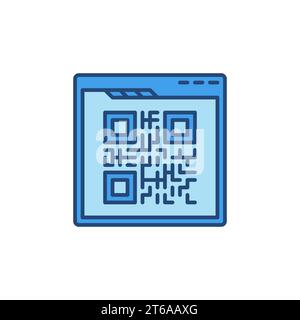 QR Code and Web Browser vector concept colored icon or sign Stock Vector