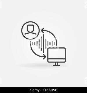Speech Recognition outline icon. Voice Command Control vector concept linear symbol Stock Vector