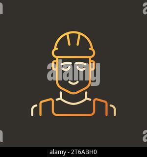Builder vector creative colored outline icon or logo on dark background Stock Vector