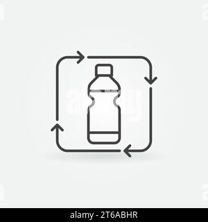 Plastic Bottles Recycling vector concept icon or sign in outline style Stock Vector