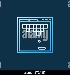 Browser Game vector concept linear colored icon or logo on dark background Stock Vector