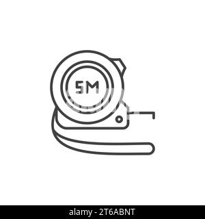 Five meters ruler outline vector icon. Thin line black five meters ...
