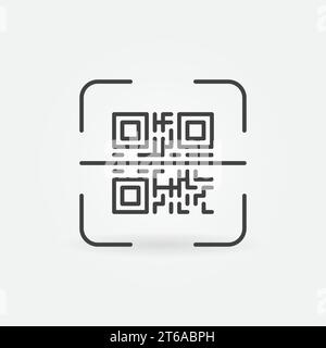 QR Code Scan linear vector concept icon or logo element Stock Vector