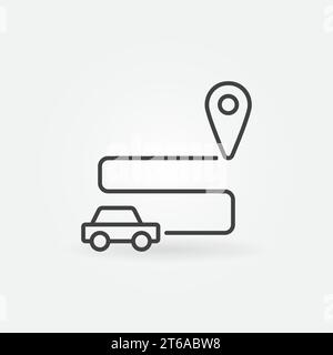Self-Driving Car vector concept icon or symbol in thin line style Stock Vector