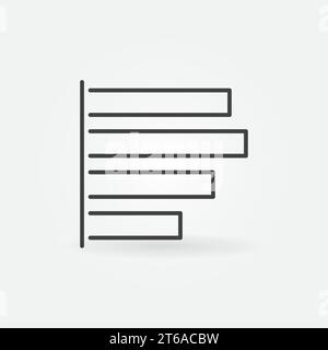 Horizontal Bar Chart linear vector concept icon or logo element Stock Vector