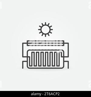 Solar Water Heater outline icon. Vector Solar Heating line concept symbol Stock Vector
