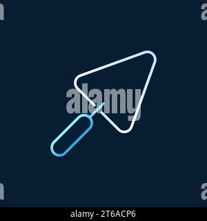 Trowel vector concept colorful outline icon or sign on dark background Stock Vector