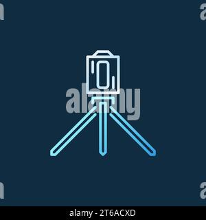 Vector Laser Level Tool creative icon in thin line style on dark background Stock Vector