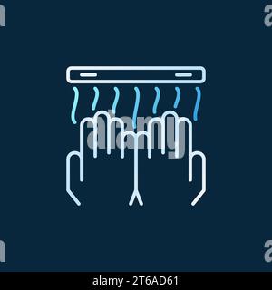 Hand Dryer vector colored outline simple icon or symbol on dark background Stock Vector
