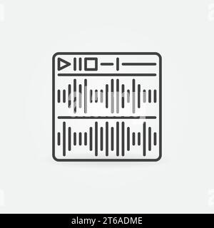 Sound Editing outline vector concept icon or design element Stock Vector