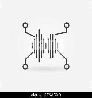 Speech or Voice Recognition vector concept icon or symbol in thin line style Stock Vector