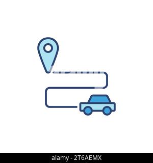 Self-Driving Vehicle vector concept blue icon or logo element Stock Vector