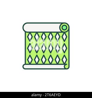 Green Wallpaper Roll vector concept icon or logo element Stock Vector