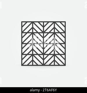 Ceramic Tile with Diagonal Texture vector concept icon or sign in outline style Stock Vector