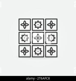 Square tiles icon outline vector. Marble surface. Laminate ceiling ...