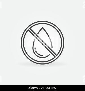 Ban Water Drop vector forbidding concept icon or symbol in thin line style Stock Vector