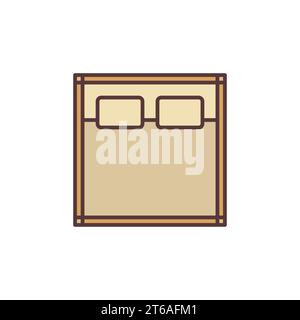 King Square Bed vector concept modern icon or symbol - top view Stock Vector