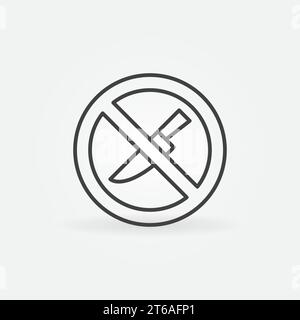 Knife is Prohibited outline vector Warning concept icon or design element Stock Vector