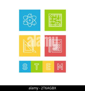 Science, Technology, Engineering and Math - STEM vector illustration or banner Stock Vector