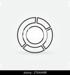 Pie Chart linear vector concept minimal icon or logo element Stock Vector