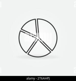 Vector Pie Chart concept icon or logo element in thin line style Stock Vector
