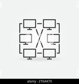 Peer-to-Peer Gaming outline vector concept icon or design element Stock Vector
