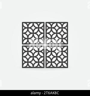 Modern Ceramic Tiles vector concept icon or sign in outline style Stock Vector