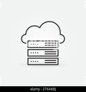 Cloud Server vector concept icon or sign in outline style Stock Vector